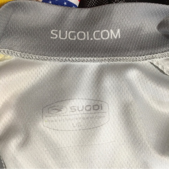 SUGOI Cycling Jersey 1/4 Zip LG Black yellow gray white. EUC Like New - Picture 11 of 13